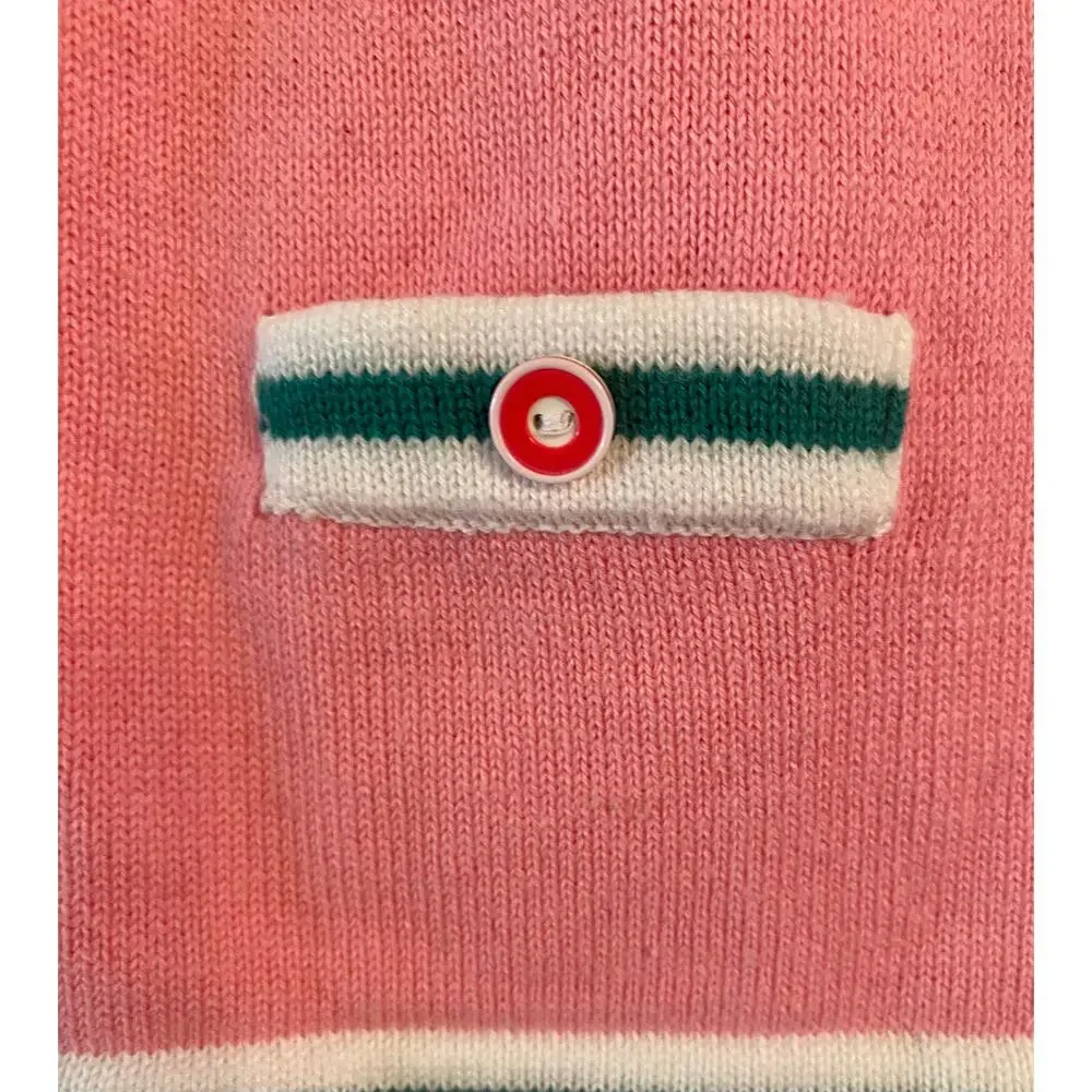 Janie and Jack Cardigan Dark Pink Button Down Tipped Size 18 to 24 M. NWOT